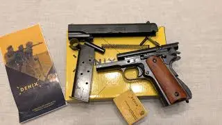 Пистолет Кольт м1911а1 разборный деревянные накладки, Colt M1911A1 wooden grips, USA, Denix 9312