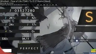 Osu! Windbell - Flow of Life (TSAR / Tu Zi ST Remix) [Hard] no mode