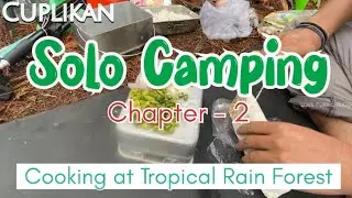 Solo Camping Masak Tempe Telor Menikmati Pagi Hutan Hujan Tropis - Cooking at Tropical Rain Forest