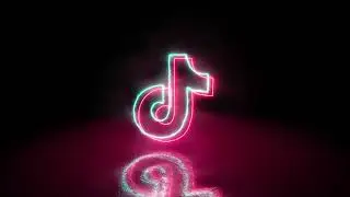 Neon TIK TOK logo glowing sign 4k 60fps loop animation background
