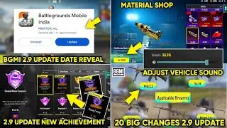 😱20 BIG CHANGES IN BGMI 2.9 UPDATE | BGMI NEW UPDATE DATE | BGMI NEW ACHIEVEMENT