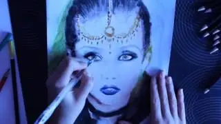 Портрет девушки акварелью.
