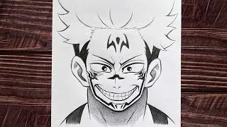 How to draw Sukana - [Jujutsu Kaisen] | Easy anime sketch | Easy to draw for beginners