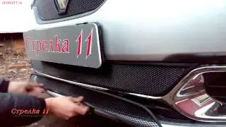 Защита радиатора для RENAULT LOGAN с 2014г.в. (Черная) - strelka11.ru