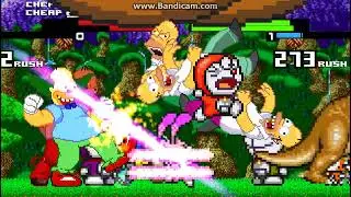 Mugen: Cheap Homer Simpson X4 Vs Doraemon X4
