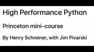 PyHEP 2020 High Performance Python