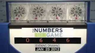 Evening Numbers Game Drawing: Monday, January 23, 2012