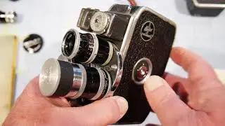 Antique BOLEX 8mm movie cameras, lenses