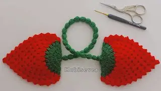 How to crochet a strawberry pattern / Strawberry kitchen decor / Strawberry Stitch Crochet tutorial
