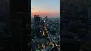 Sunset in Bangkok from Tichuca rooftop Bar 