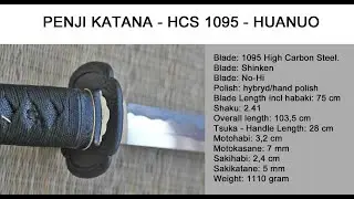 Penji Katana - Tameshigiri Samurai Sword - HCS 1095 - Huanuo