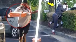 Snatching Food From DRIVE THRU⚠️ Went TERRIBLY WRONG!