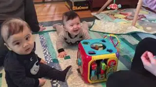 Laughing Baby Twin and Unimpressed Baby Twin