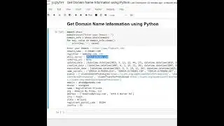 Day 89 : Get Domain Name Information using Python