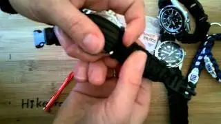 550 Paracord Survival Watch band install on Diver watch casio seiko seamaster submariner HikePro