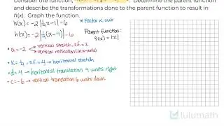 A Practice Transformations of Functions Problem - An Absolute Value Example | Functions | Lulumath