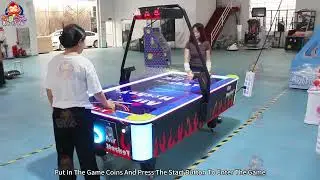 🔥 Dual Fire-Themed Air Hockey Table – Coin-Operated Fun!
