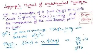 Lagrange's Method of Undetermined Multiplier II Numerical