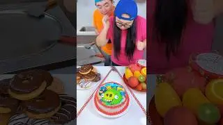Angry Birds cake vs Lemon Juice ice cream challenge! 🍨 #funny by Ethan Funny Family