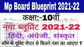 Class 10th New Blueprint 2021-22 | Mp Board class 10th new blueprint 2021-22 | Mp Board Exam 2022