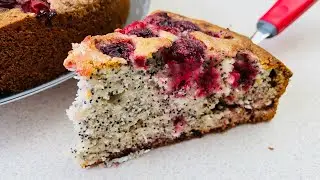 Pie with poppy seeds and cherries