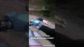 Guy crawling in middle of forest 