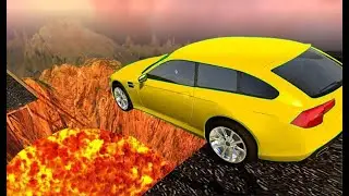 Wall Of Lava Volcano Cars 3D#1 - Beamng Drive Mobile