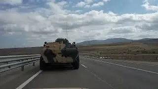 Трасса Таврида. Военная колонна. Крым.