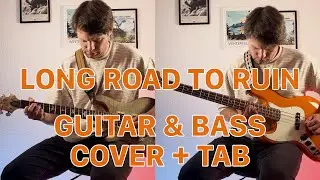 Foo Fighters - Long Road to Ruin (Guitar and Bass Cover with On Screen Tabs)