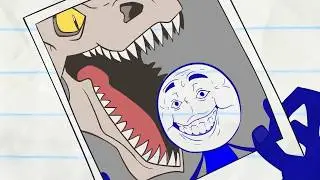 מר עפרוני פוגש דינוזאור. סרטים מצוירים בסגנון מר קוו. סרט מצחיק