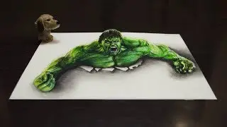 Trick art drawing how to draw an Illusion HULK