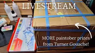 Livestream: Unboxing Paintober Prizes from Turner Gouache and Swatching Neocolor 2's!