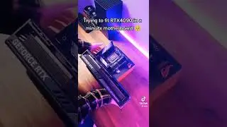 trying to fit an RTX 4090 in a mini itx motherboard 💀