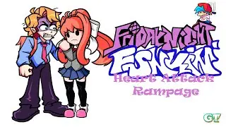 FNF Monika And Senpai Heart Attack Rampage (FNF Mod) | FNF Tug O War Song