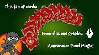 Illustrator Appearance Panel Tutorial: Playing Card Fan from ONE Shape.