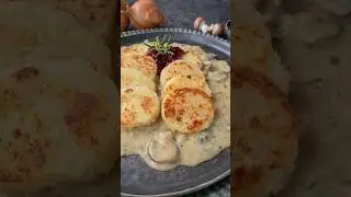 Resteverwertung/ Knödel mit Champignonsoße #shorts#kochen