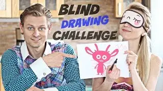 Вызов! Рисуем Вслепую! BLINDFOLDED DRAWING CHALLENGE!