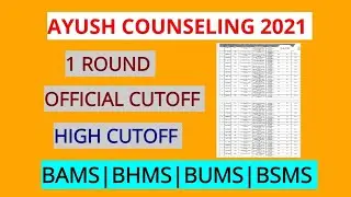 1st Round Official Cut-off | Category wise | Ayush counseling 2021| AACCC | #ayushcounselling2021