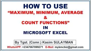 How To Calculate Maximum Minimum Average and Count in Microsoft Excel
