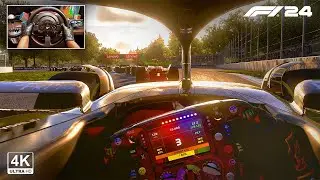 F1 24 Cockpit View - Lando Norris's McLaren MCL38 - Italian GP Monza Steering Wheel Gameplay