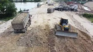 Update !! Good technique, operational skills,slope clearing and pouring by Dozer & Dump Truck 30 ton