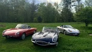 Alfa Romeo, Jaguar XKE, Porsche Boxster - One lap around NY Safety Track