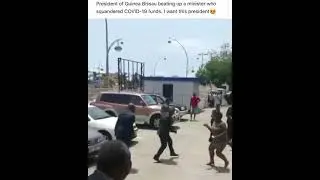 President Of Guinea  Bissau beats up his minister