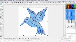 Процесс создания дизайна колибри в Embird Studio часть 3
