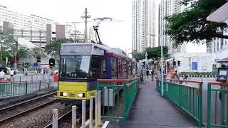 MTR Light Rail Phase 3 1092+1108 arriving into Melody Garden P1