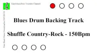 Shuffle Country Rock - Free Blues Drum Backing Track - 150Bpm