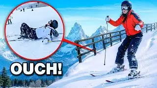 SKIER FALLS DOWN MASSIVE HILL in APSEN! 🫣