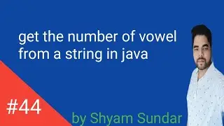 get the number of vowel from a string in java || Shyam Sundar