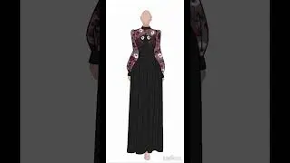 Design dress with ibistpaint #fashiondesign #illustration #art #drawing #style #dress #black #design