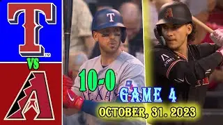 Rangers vs. D-backs World Series [GAME 4] Highlights Oct 31, 2023 - MLB Highlights | MLB 2023